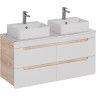 Столешница LEMARK OLIVIA 125 см под 2 раковины из стекла, белый LM08OL125S